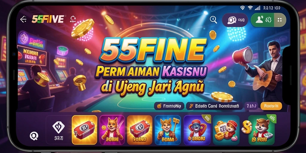 Screenshot permainan 55FIVE menampilkan pengalaman kasino yang mendebarkan.