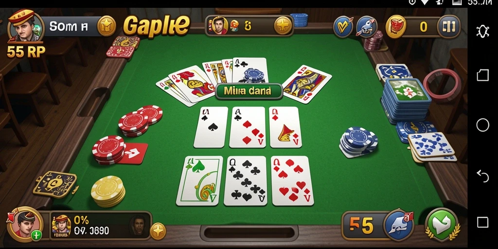Tampilan gameplay yang menarik dari game Gaple 55RP.