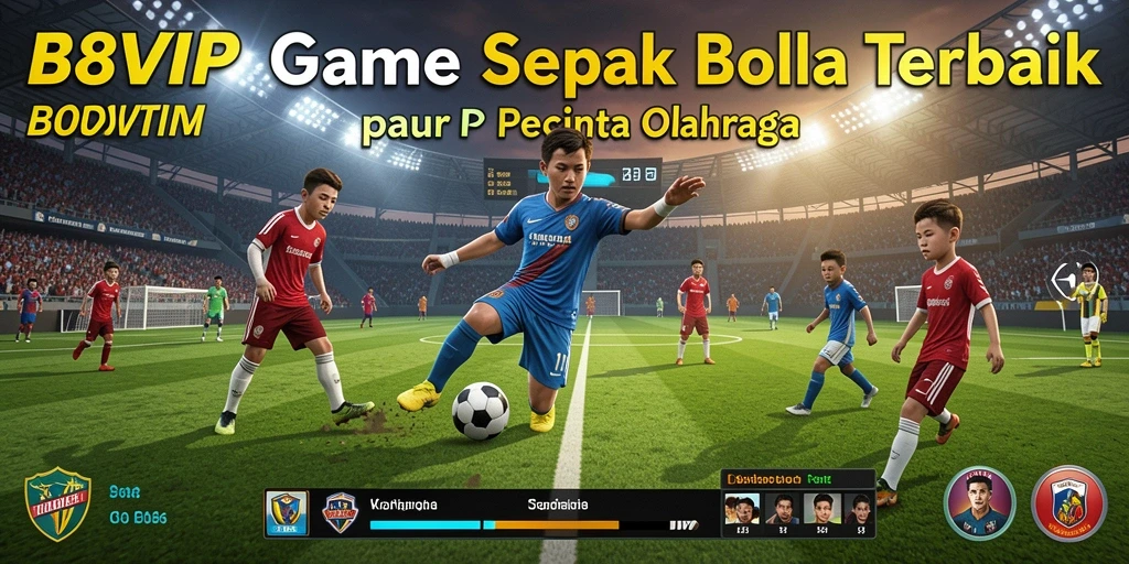 Tampilan gameplay mendebarkan dari aplikasi B8VIP yang menampilkan pertandingan sepak bola.