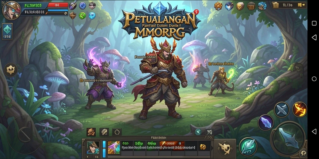 Gameplay seru di dunia fantasi FILTER303 dengan berbagai karakter.
