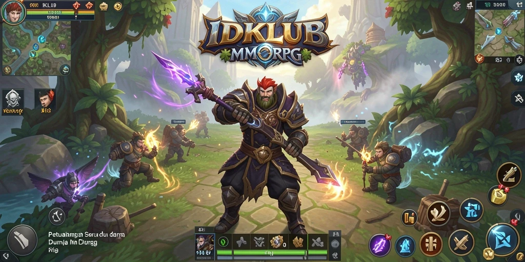 Tampilan gameplay IDKLUB yang menampilkan pertarungan epik di dunia MMORPG.