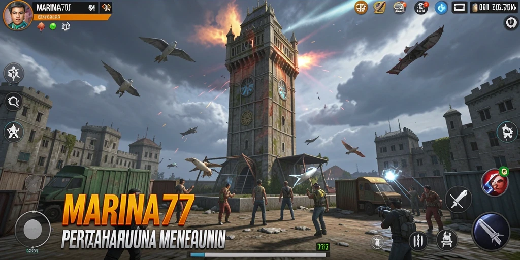 Screenshot gameplay MARINA77 menampilkan aksi menarik dalam pertahanan menara.