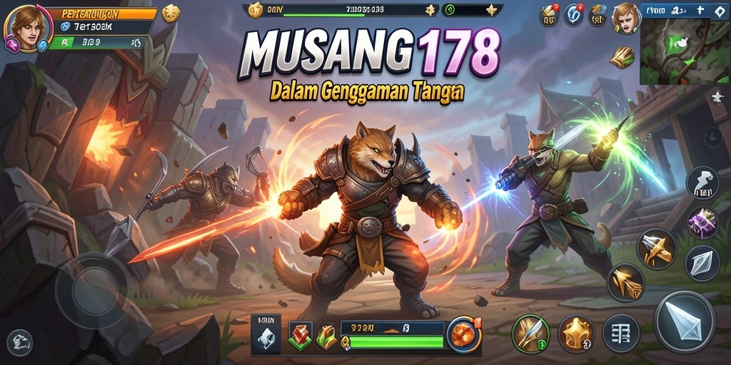 Tangkapan layar menampilkan pertarungan seru dalam MUSANG178.