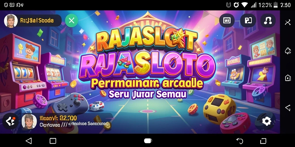 Tangkapan layar utama RAJASLOTO menampilkan gameplay Arcade yang menyenangkan.