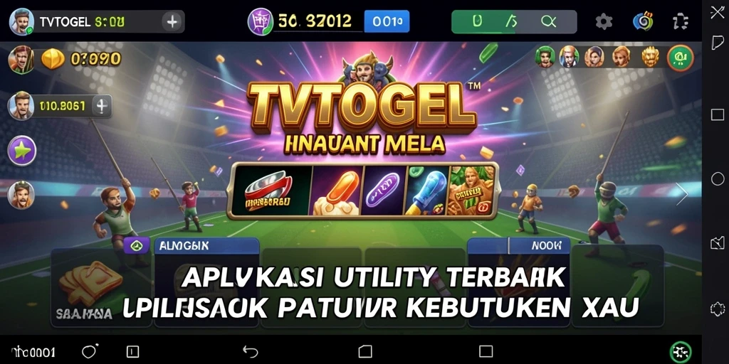 Tampilan antarmuka aplikasi TVTOGEL yang minimalis dan intuitif